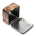 Decorative weeding small square tin gift box metal cookie cake packaging box